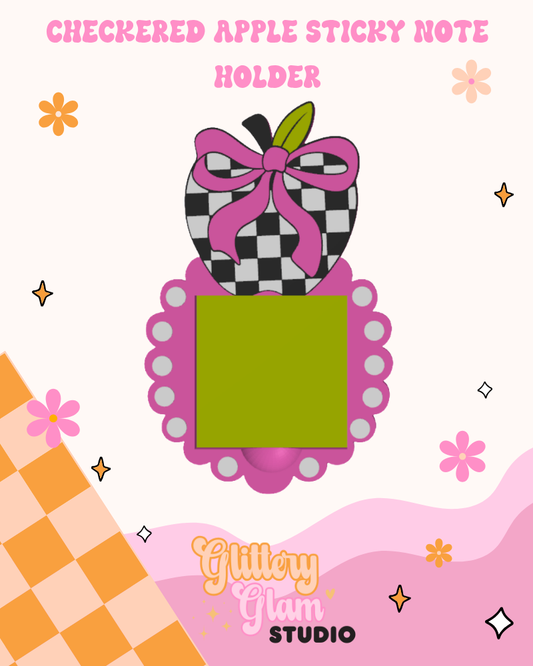 Checkered Apple Sticky Note Holder