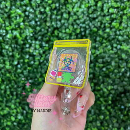 Biohazard Shaker Badge Reel - Gift for Lab Techs, Nurses, and Phlebotomists