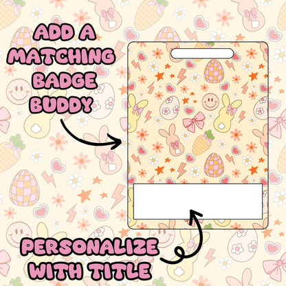 Retro Easter Badge Buddy: Spring Nurse Badge Holder