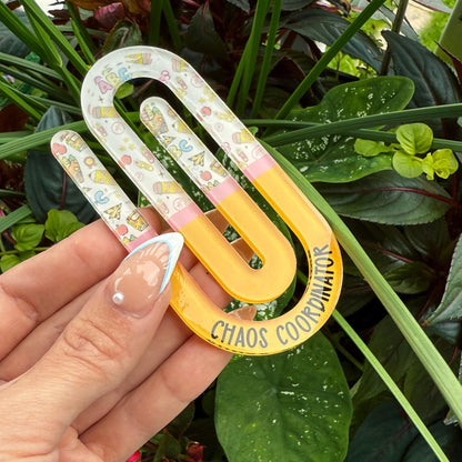 School-Themed Jumbo Paperclips – Teacher Gifts, Classroom Accessories, Cute Stationery for Educators- Cute Retro Themed