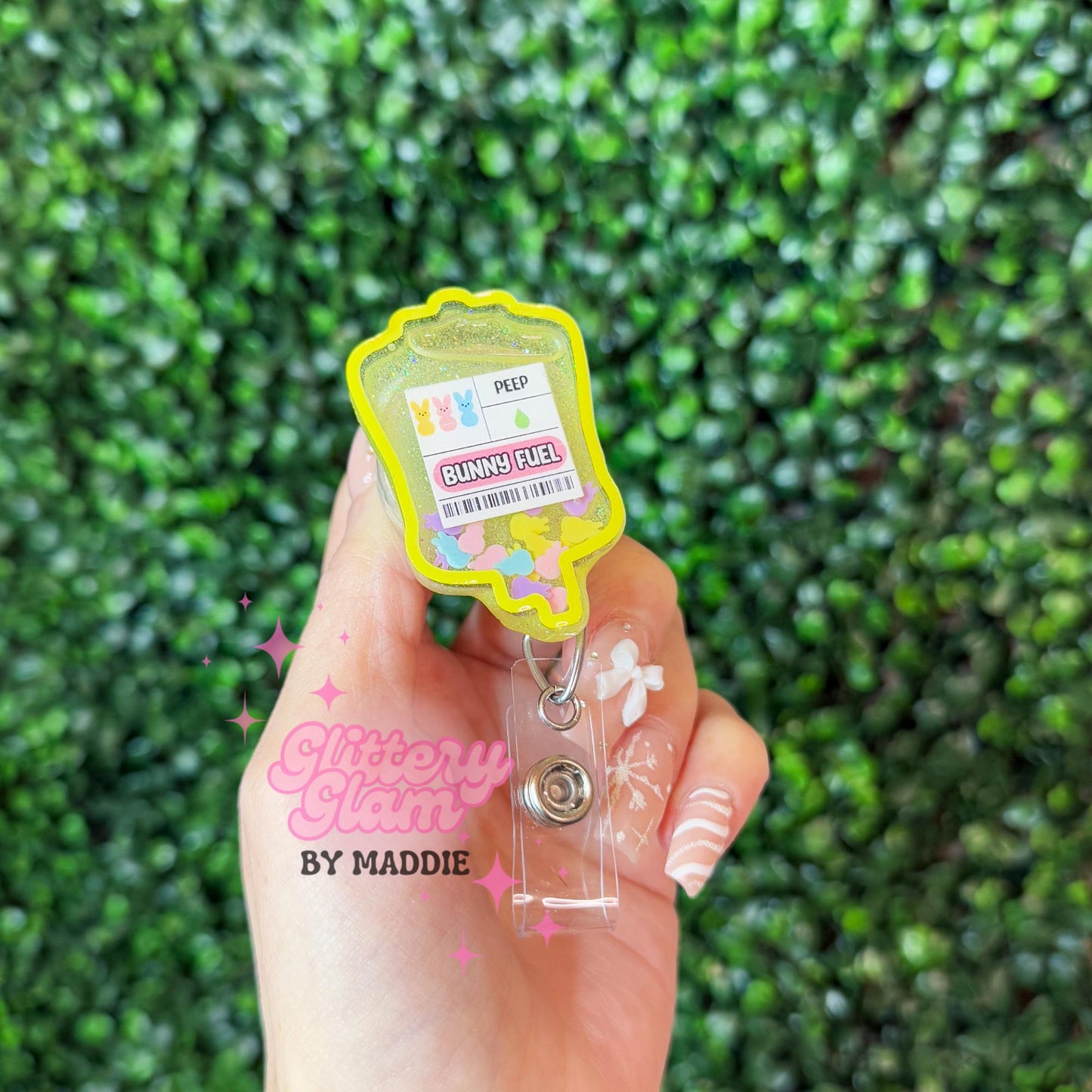 🐰 Easter Peep IV Blood Bag Shaker Badge Reel — Nurse Spring Accessory