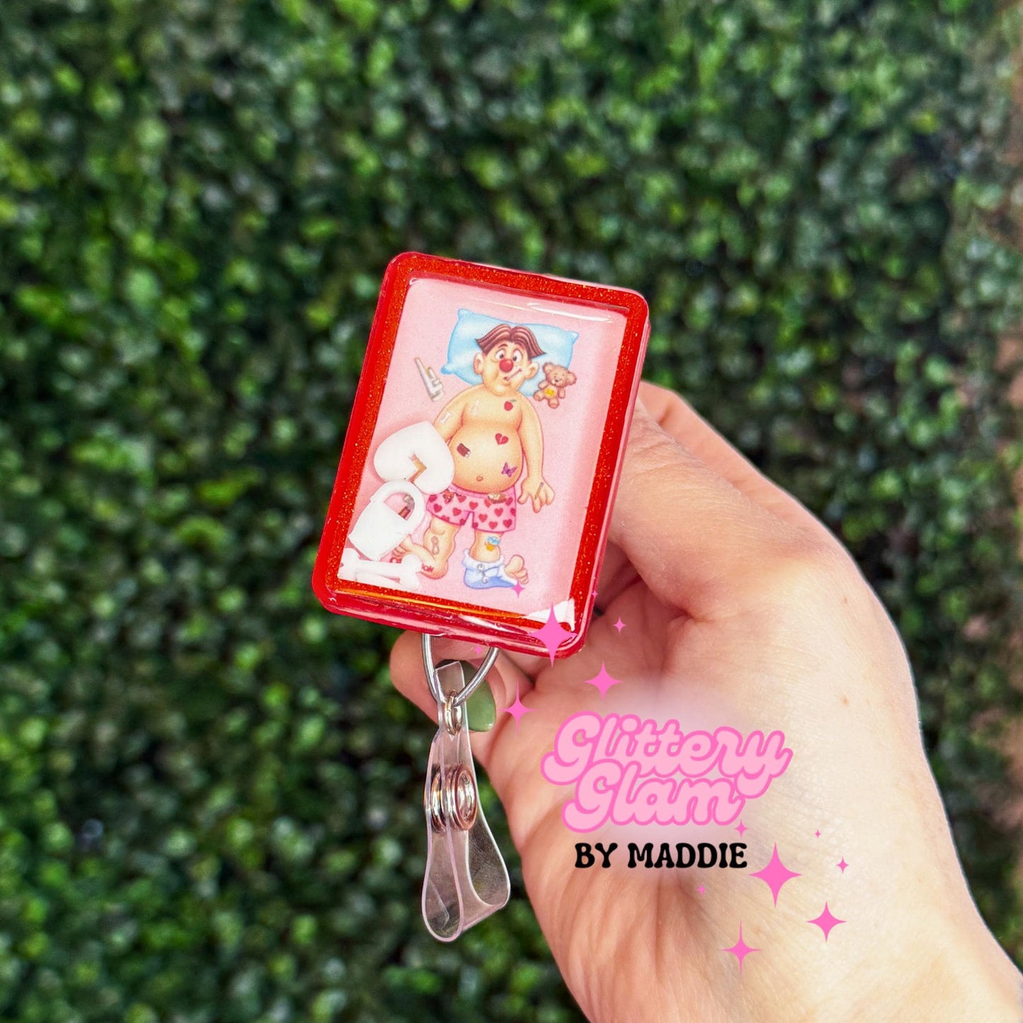 Handmade Operation Game Badge Reel: Healthcare Worker ID Holder