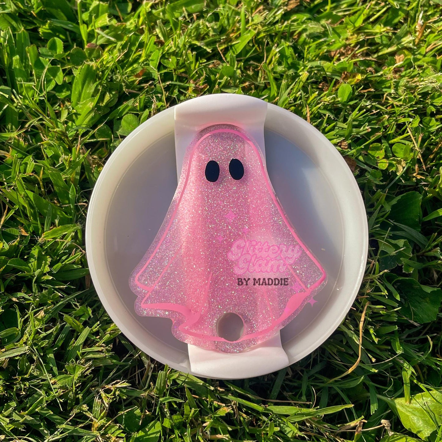 Pastel Halloween Ghost Tumbler Topper: Glow in the Dark Stanley Accessory