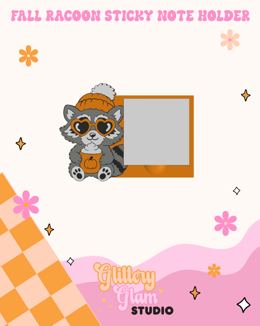 Fall Raccoon Sticky Note Holder