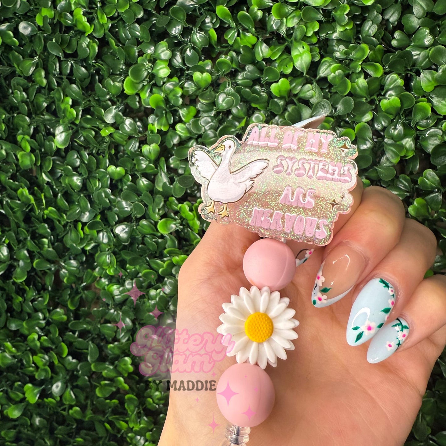 Funny Goose Badge Reel: All My Systems Are Nervous ID Holder